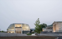 The Buffalo AKG Art Museum new wing exterior shot from South side. 