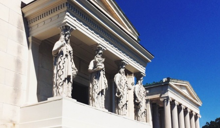 Eight Caryatid Figures at the Albright Knox art gallery. 