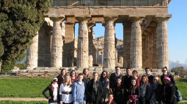 Classics students on a study abroad trip to Greece. 