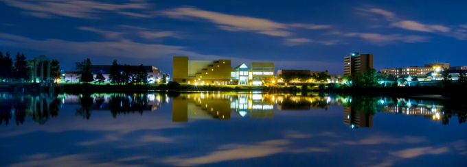 North campus at night. 