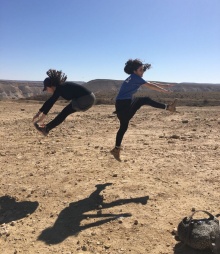 Girls jumping in Israel. 