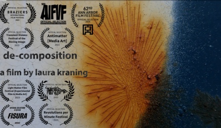 Promotional poster for Laura Kraning's short film 'de-composition'. 