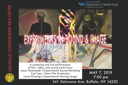 Poster image of Experiments and Sound and Image event at Hallwalls. 