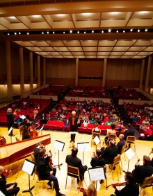 A concert in Slee Hall. 