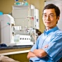 Quig Lin in his lab. 