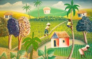 Haitian village scene. 