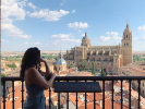 Thalia Shatah overlooks the Torre Catedral Salamanca