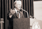 Former President Jimmy Carter visited UB as part of the 1988-89 Distinguished Speakers Series. Photo: UB Archives