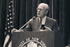 Former President Gerald R. Ford appeared as a speaker in the 1988-89 Distinguished Speakers Series. Photo: UB Archives