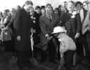 New York Gov. Nelson Rockefeller, center, wields a shovel during the groundbreaking for UB's North Campus. Photo: UB Archives