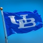 Blue and white UB flag. 