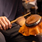 A closeup of a drum. 