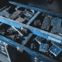 drawers filled with letter-press dies. 