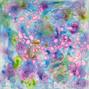 Zoom image: Emma Stanton, Cellular Dance!, 2024, Acrylic on canvas, 36” x 36” 