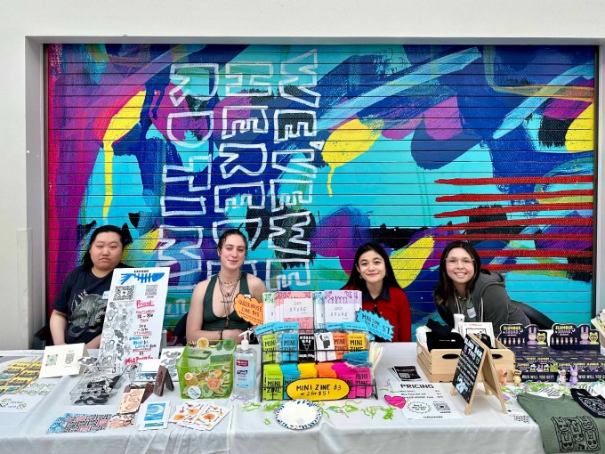 Zoom image: Student Art Sale in the CFA Atrium. 