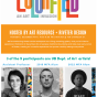 Zoom image: Poster that says "Colorfield, an art invasion" in multicolor text at the top, with an orange block with white text below, and then black and white headshots of 3 artists: Becky Brown, Kyle Butler, and Edreys Wajed