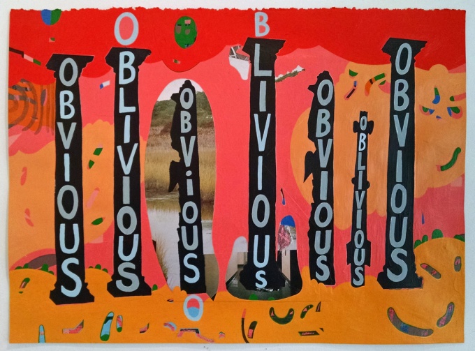 Zoom image: Becky Brown Obvious Oblivious, 2016 Mixed media on paper, 11 x 15 inches 