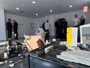 Zoom image: &ldquo;Bodily&rdquo;, reception at Gallery at Seneca, April 11, 2026. 