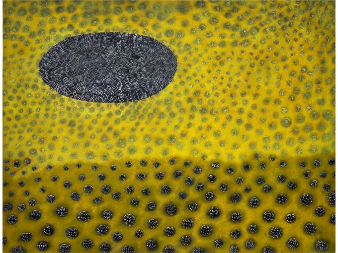 Zoom image: David Schirm, Opening the Night, 2016; oil on canvas, 18 x 23 1/2 inches, Burchfield Penney Art Center, gift of Robert Scalise, 2025 