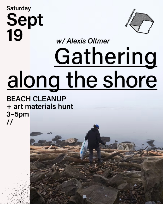 Zoom image: Poster for beach cleanup event to turn trash into art supplies.