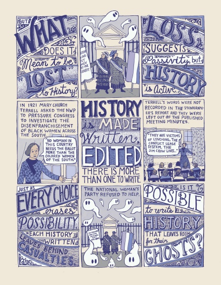 Zoom image: A page from Suffrage Song Ink, digital color 