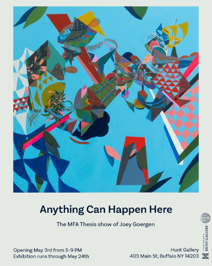 Joey Goergen's MFA thesis exhibition poster. 