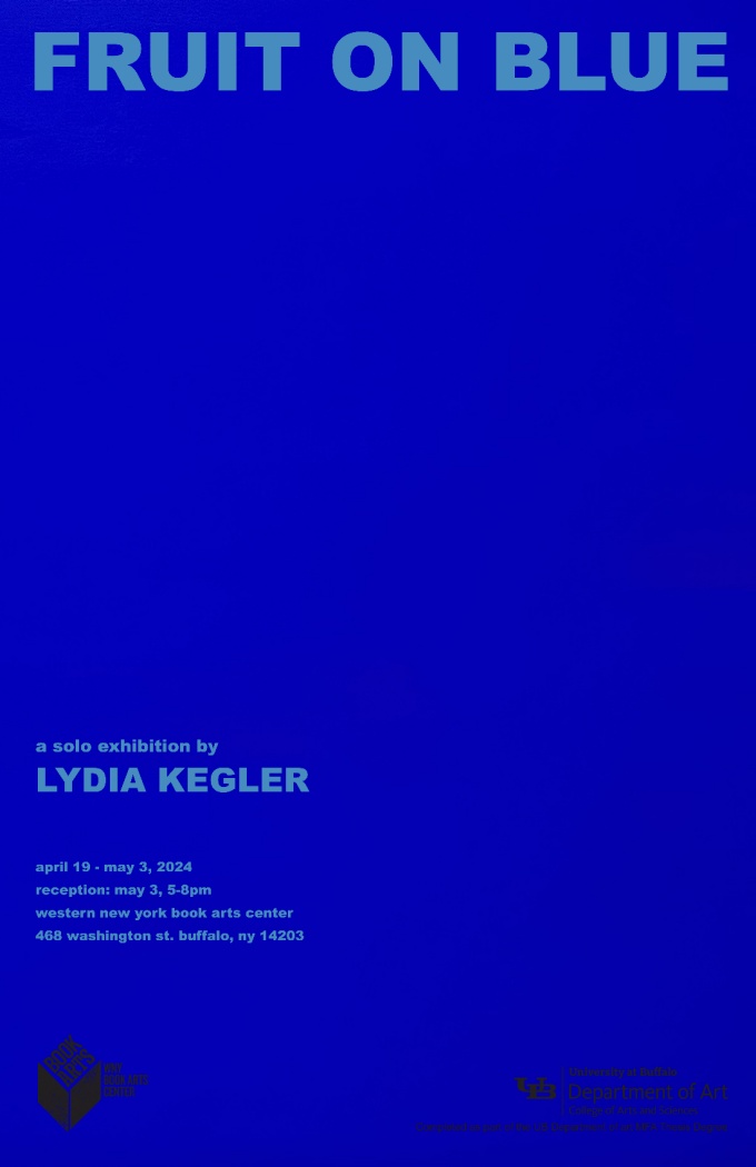 Lydia Kegler's MFA thesis exhibition poster. 