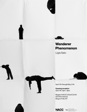 Zoom image: &quot;Wanderer Phenomenon&quot; exhibition poster by Ligia Sato. 