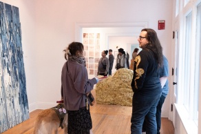 Zoom image: Left: Work by Marjan Khorramgolkaran Behind: Work by Doğa Ertekin 