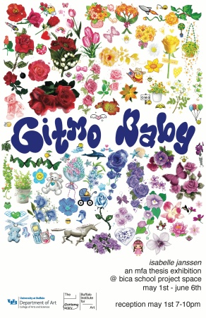 Zoom image: Isabelle Janssen exhibition poster for "gitmo baby"