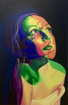 Zoom image: Jacqueline LaRocque Untitled, 2022 Acrylic on Canvas, 24 x 36 in. Frontier High School 