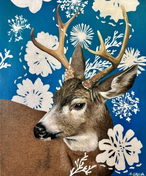 Zoom image: Amanda Giglia Season of Staying, 2026 Oil Paint on Canvas, 20 x 24 in. Clarence High School 