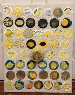 Zoom image: Martha N. Garcia Sikorski When Life Gives You Lemons, Make Art, 2025 Mixed media, 22 x 28.5 in. Kenmore West High School 