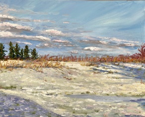 Zoom image: Megan Saboda Thin December Sun Oil on canvas, 16 x 20 in. Clarence High School 