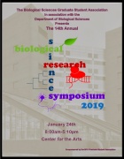 Join us on Thursday, January 21, from 8:00 a.m. to 5:10 p.m. in the UB Center for the Arts for the 14th Annual Biological Sciences Research Symposium, presented by the Biological Sciences Graduate Student Association and the UB Department of Biological Science. 
