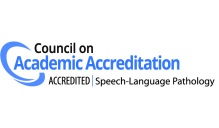 Council on Academic Accredidation Speech-Language Pathology logo. 