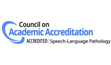 Council on Academic Accredidation Speech-Language Pathology logo. 