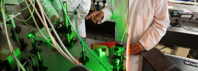 Students in Professor Paras Prasad's lab. 