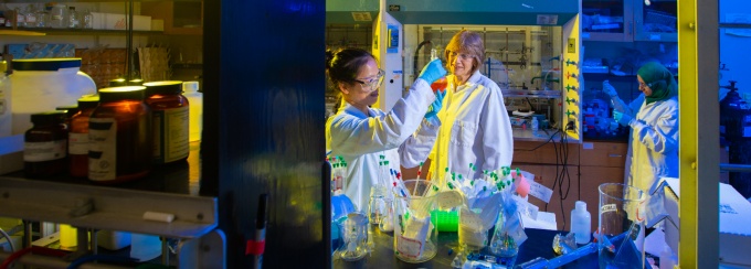 Chemistry students in the Natural Sciences Complex. 