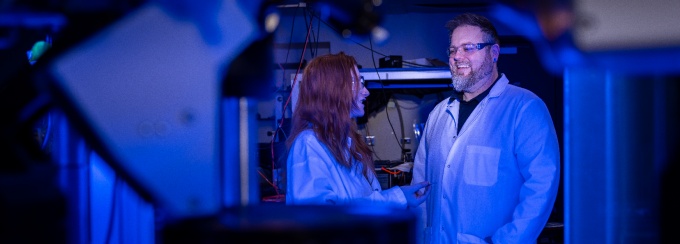 Jason Benedict and research student. 