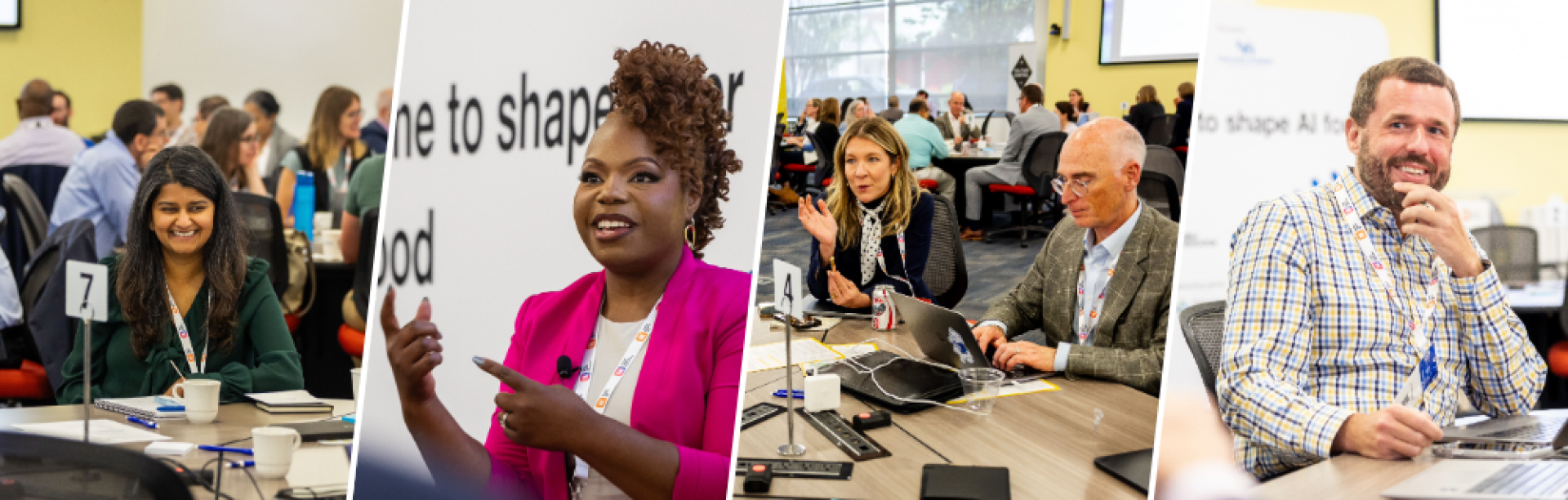 Collage of participants of the US AI Summit.