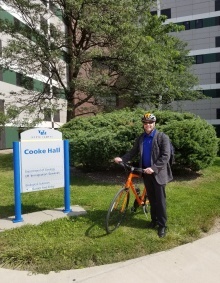 Martin Derby in front of Cooke Hall North Campus. 