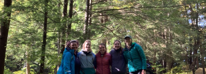 Zoom image: The Red Pond team (left to right): Liza Wilson, Katie Eaman, Devon Gorbey, Hannah Holtzman, Rebecca Topness (Photo Credit: Rebecca Topness) 