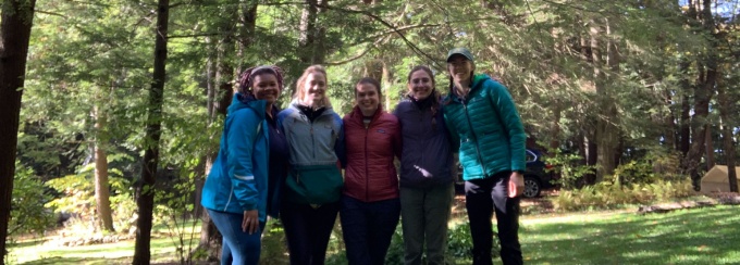Zoom image: The Red Pond team (left to right): Liza Wilson, Katie Eaman, Devon Gorbey, Hannah Holtzman, Rebecca Topness (Photo Credit: Rebecca Topness) 