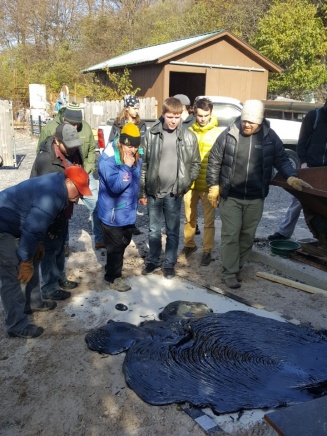 UB Geology graduate club at a lava pour held at Syracuse University (November 2017). 