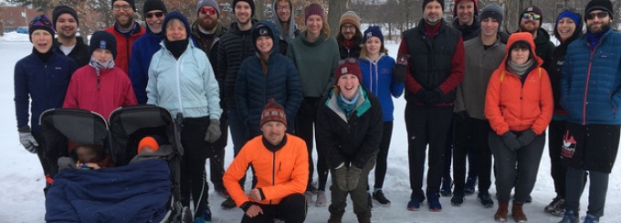 Students at the Rock Trot in delaware park. 