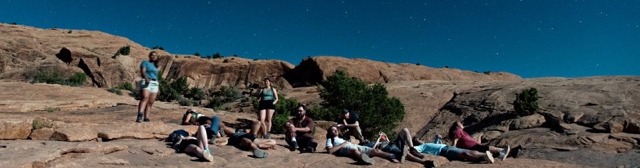 A night group shot of the Field Camp group. 