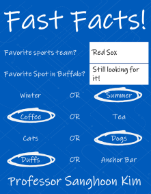 Favorite team: Red Sox Winter or Summer: Summer Coffee or Tea: Coffee Duffs or Anchor Bar: Duffs. 