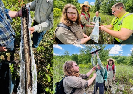 Albert Fulton's students collecting core samples. 