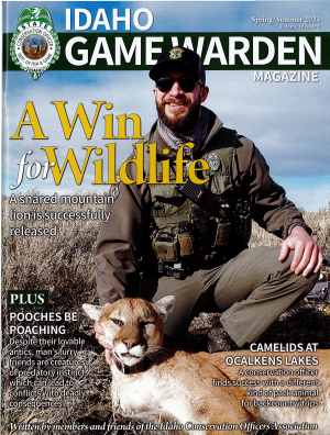 Conservation officer Philip Stamer, as graduate student from the Environmental Studies BS program appeared in the cover of the magazine "Idaho Game Warden" issued by Idaho Department of Fish and Game! 